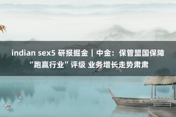 indian sex5 研报掘金｜中金：保管盟国保障“跑赢行业”评级 业务增长走势肃肃