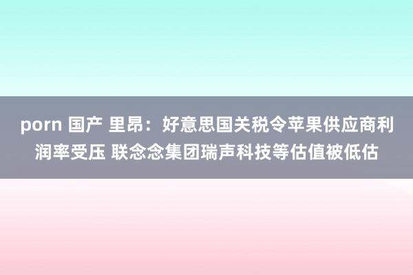 porn 国产 里昂：好意思国关税令苹果供应商利润率受压 联念念集团瑞声科技等估值被低估